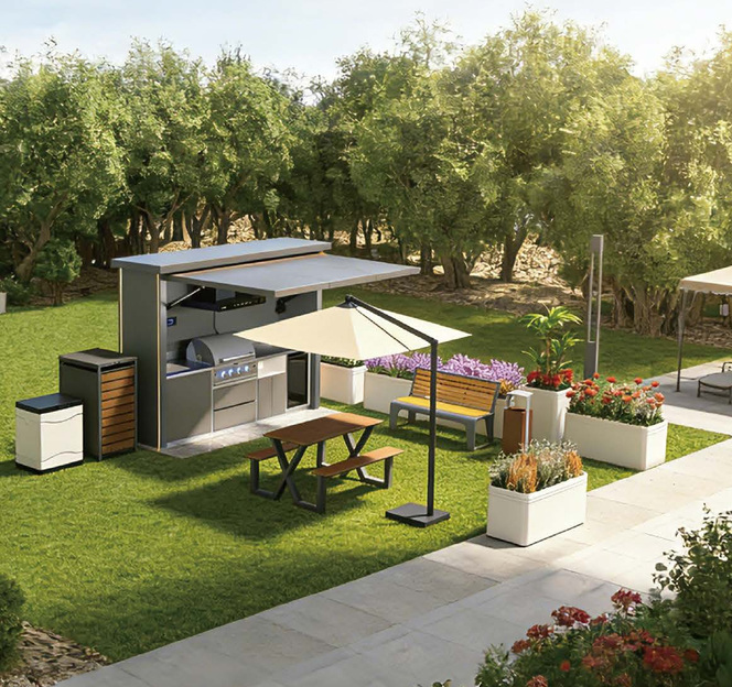 Cuisine mobile et mobilier extérieur pour collectivités