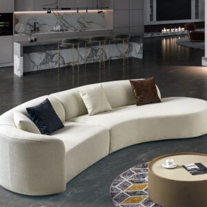 Mobilier intérieur avec canapé et tables basses
