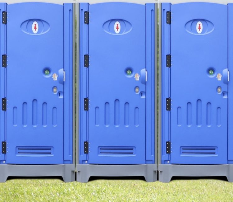 Cabines sanitaires extérieures bleues modulaires